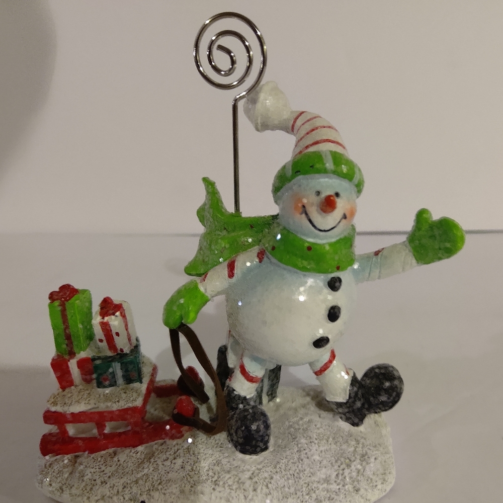 NEW Holiday, "Snowman Delivering Gifts", Photo Holder